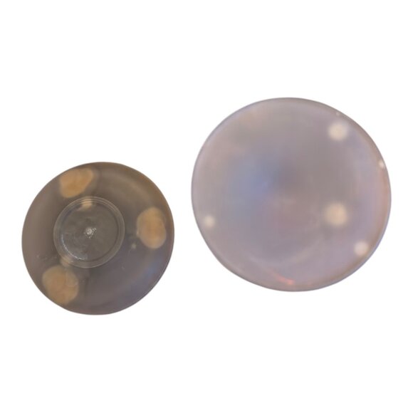 Vintage Hebron Frosted Glass Kiddush Set With Grape Design & Hebrew Blessing - Picture 4 of 9